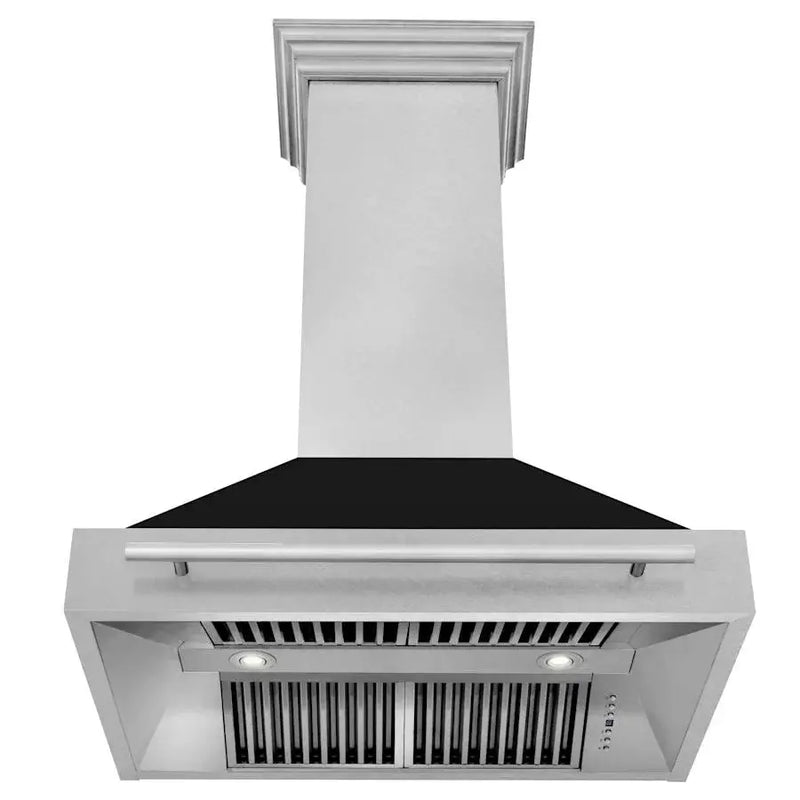 ZLINE 36" Autograph Black Stainless Wall Range Hood 8654STX-BLM-36 by Farmhouse Kitchen and Bath