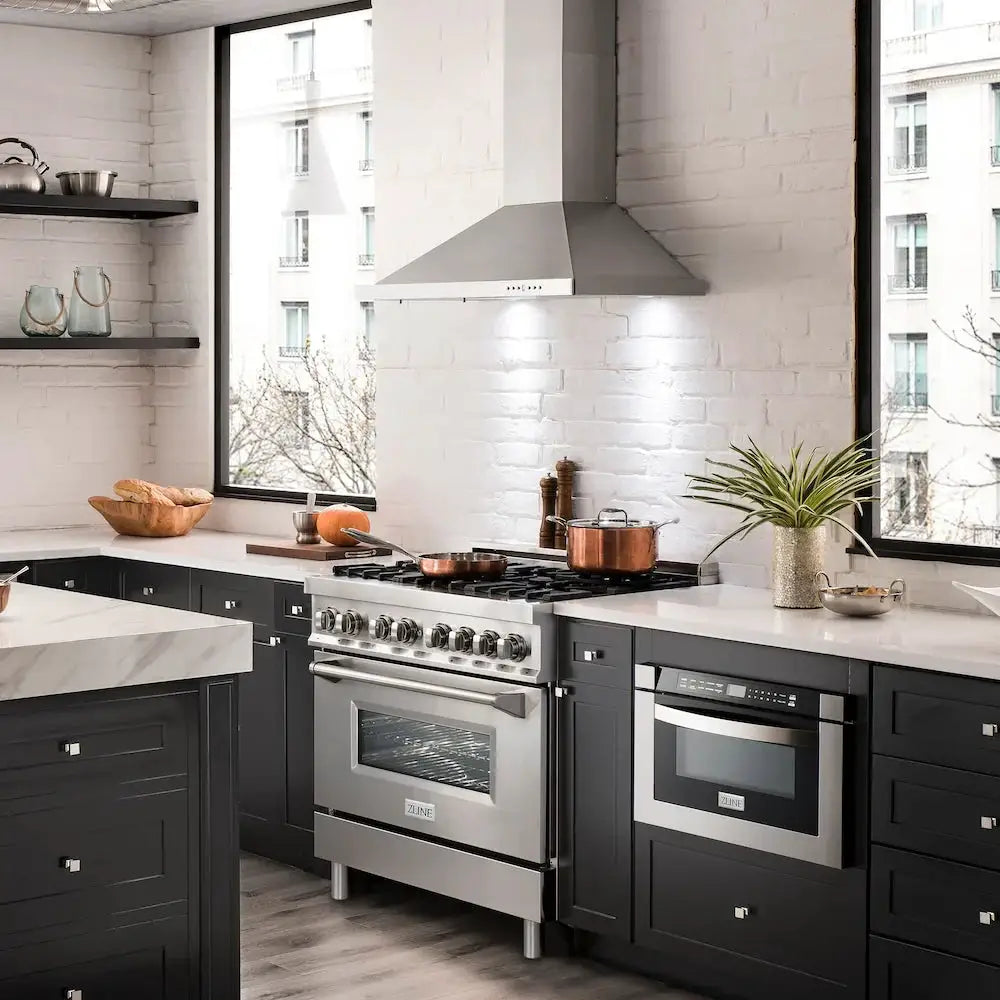 ZLINE 30 " Package Range RA30, Range Hood KB, Microwave MWD-1 , Dishwasher DWV-24, 4KP-RARH30-MWDW by Farmhouse Kitchen and Bath