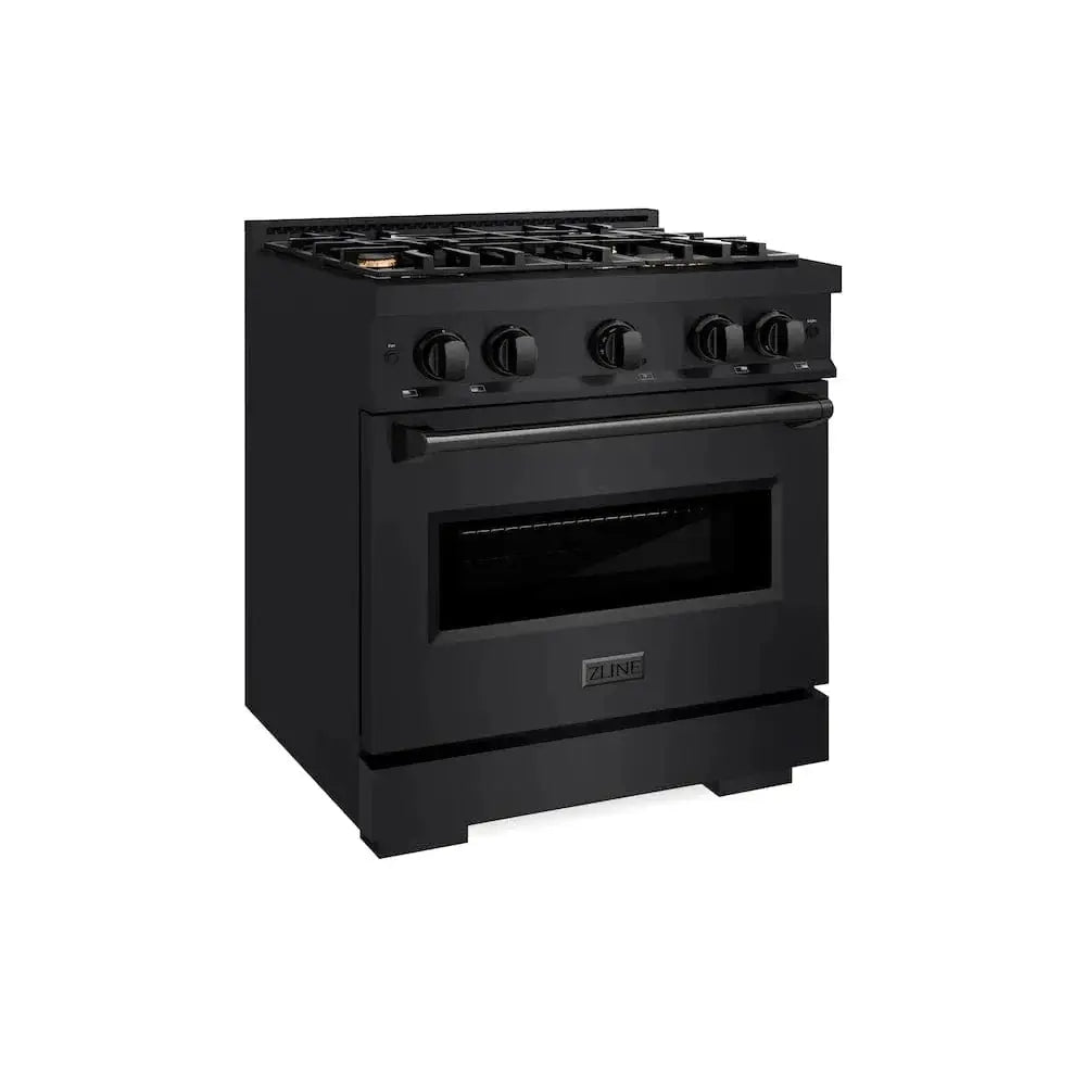 ZLINE 30" Classic Gas Range, Convection Gas Oven Black Stainless Steel Brass Burners, CGRB-BR-30 by Farmhouse Kitchen and Bath
