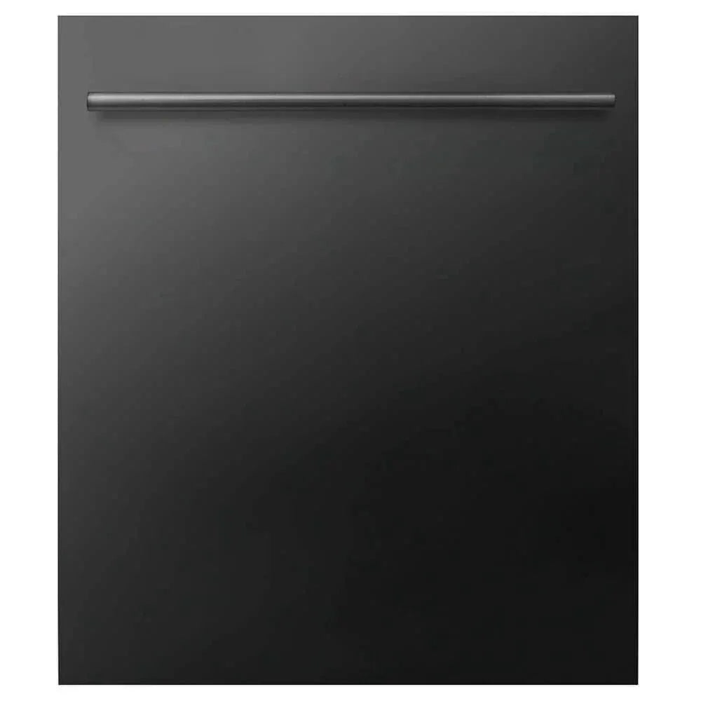 ZLINE 24" Dishwasher In Black Stainless Steel, Stainless Tub, Modern Style Handle DW-BS-H-24 by Farmhouse Kitchen and Bath