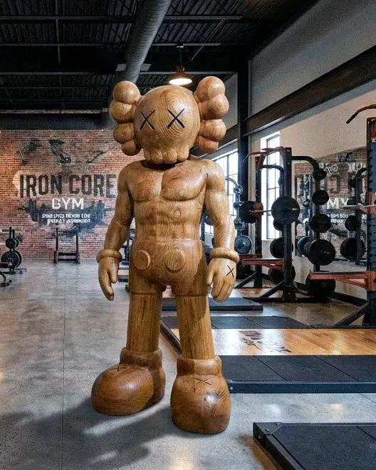 Muscular Wooden Sculpture – Gym & Fitness Art Decor by Gizz