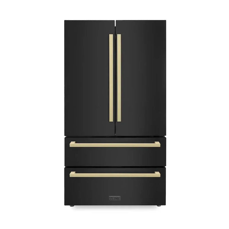 ZLINE 36" Autograph French Door Refrigerator, Ice Maker, Black Stainless RFMZ-36-BS-FCB by Farmhouse Kitchen and Bath