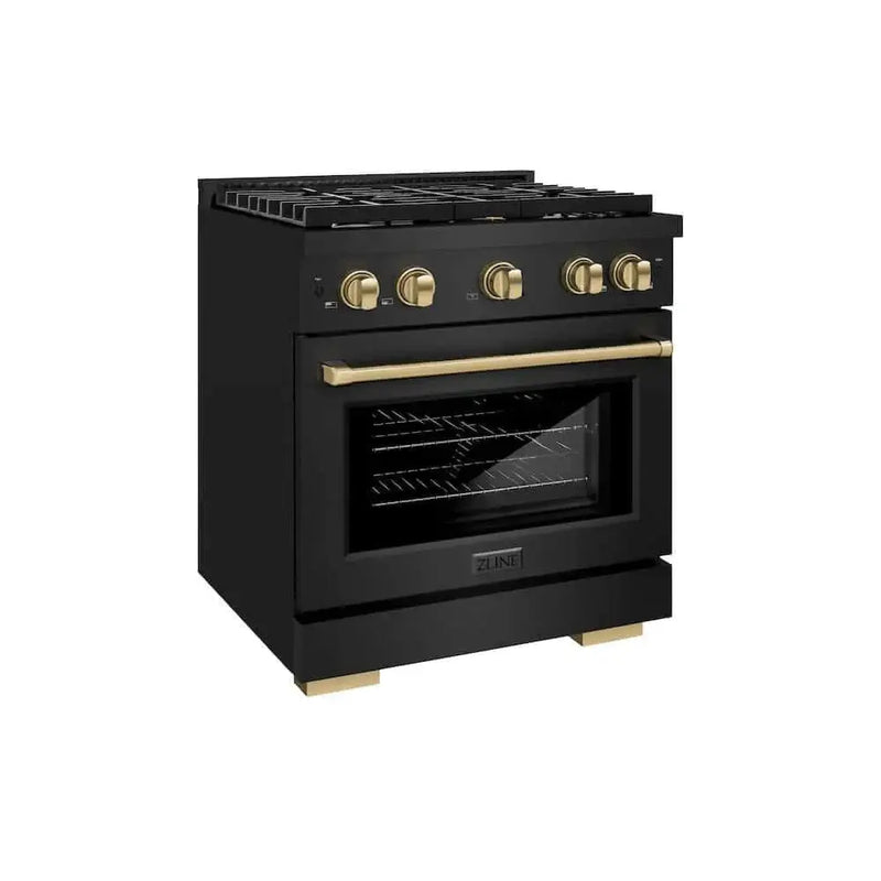 ZLINE 30"Gas Range, Convection Gas Oven, Black Champagne Bronze, SGRBZ-30-CB by Farmhouse Kitchen and Bath