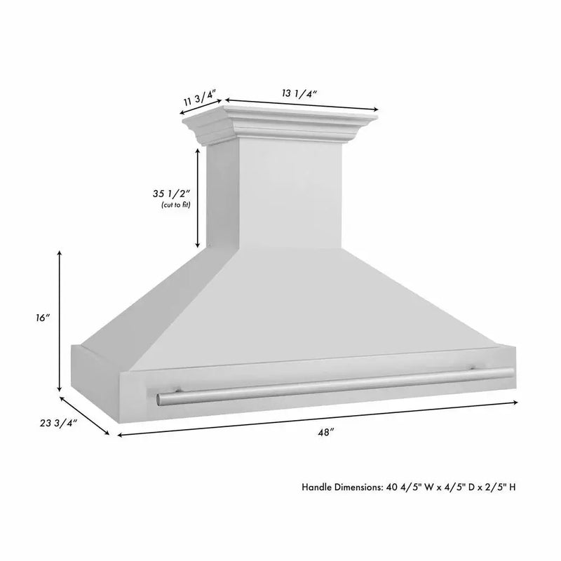 ZLINE 48" Autograph Stainless Blue Gloss Wall Range Hood, 8654STX-BG-48 by Farmhouse Kitchen and Bath