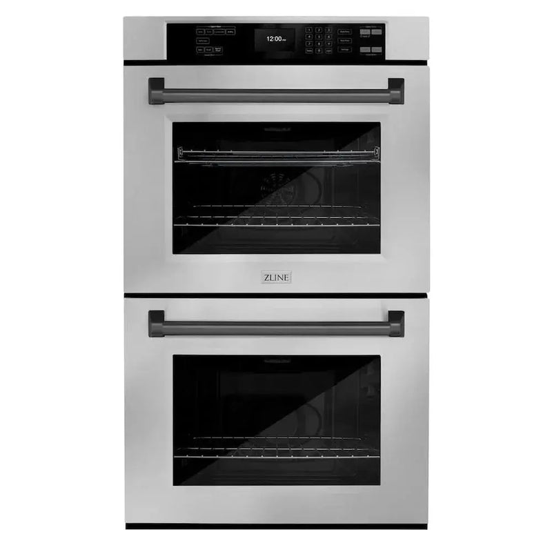 ZLINE 30"Professional True Convection Double Wall Oven, Air Fry, Self Clean, Stainless Steel, Matte Black WADZ-30-MB by Farmhouse Kitchen and Bath