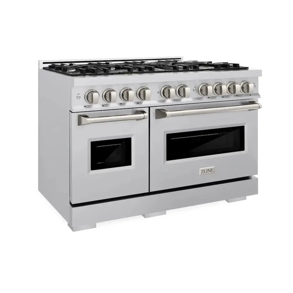 ZLINE 48" Dual Fuel Range, Gas Cooktop, Electric Convection Oven Stainless Steel, CDR48 by Farmhouse Kitchen and Bath