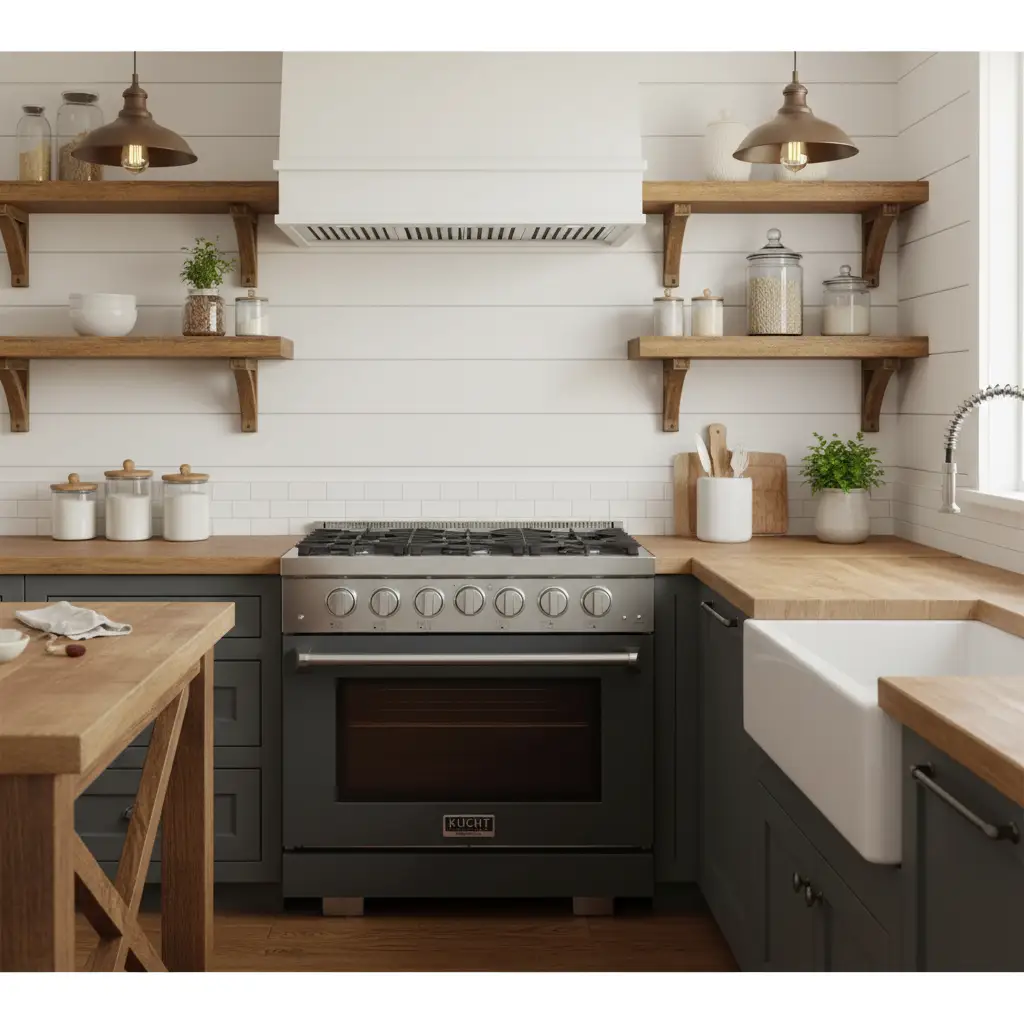Kucht 36" Freestanding Professional Gas Range KFX3600X-GY by Farmhouse Kitchen and Bath