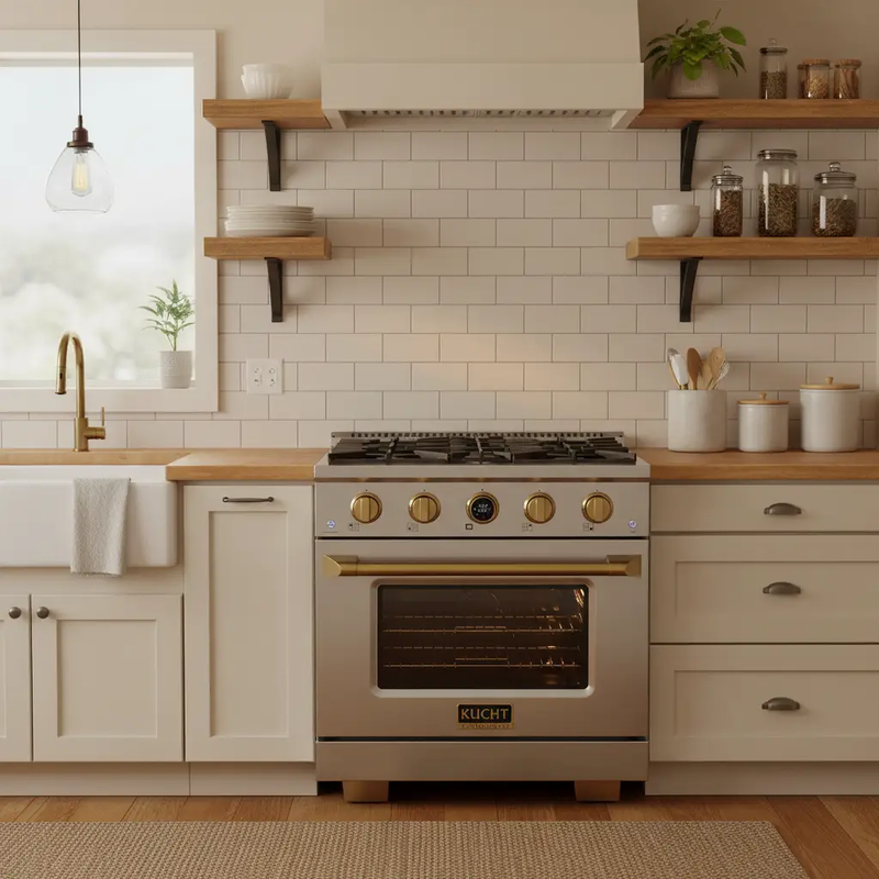 Kucht KX Series 30" Freestanding Dual Fuel Range Liquid Propane KXP30-GL/LP by Farmhouse Kitchen and Bath