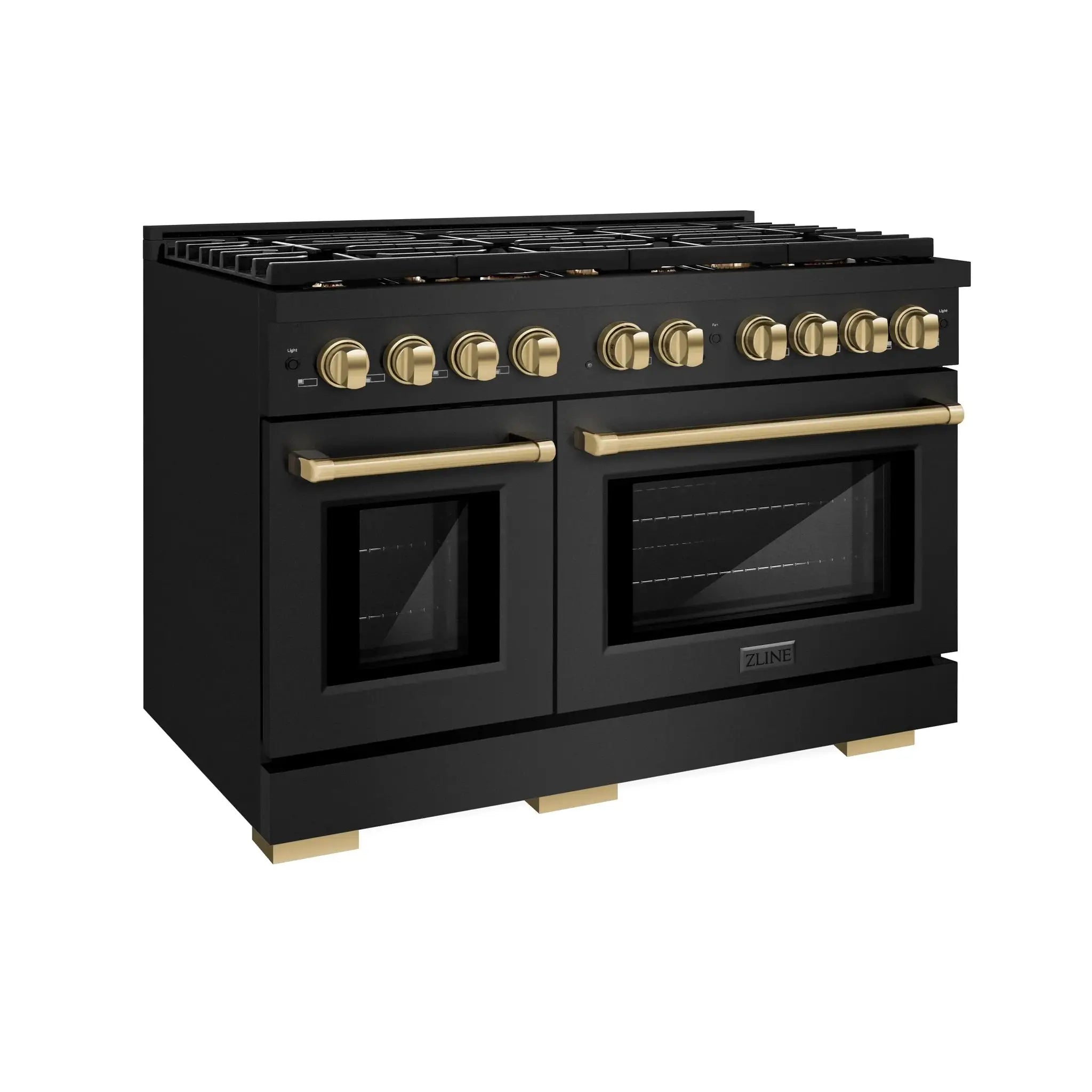ZLINE 48"Paramount Dual Fuel Range Black Stainless Steel, Champagne Bronze SDRBZ-48-CB by Farmhouse Kitchen and Bath