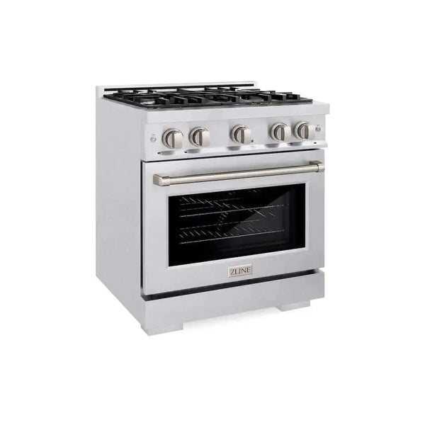 ZLINE 30" Select Dual Fuel Range Gas Cooktop Electric Convection Oven DuraSnow® Stainless Steel HDRS-30