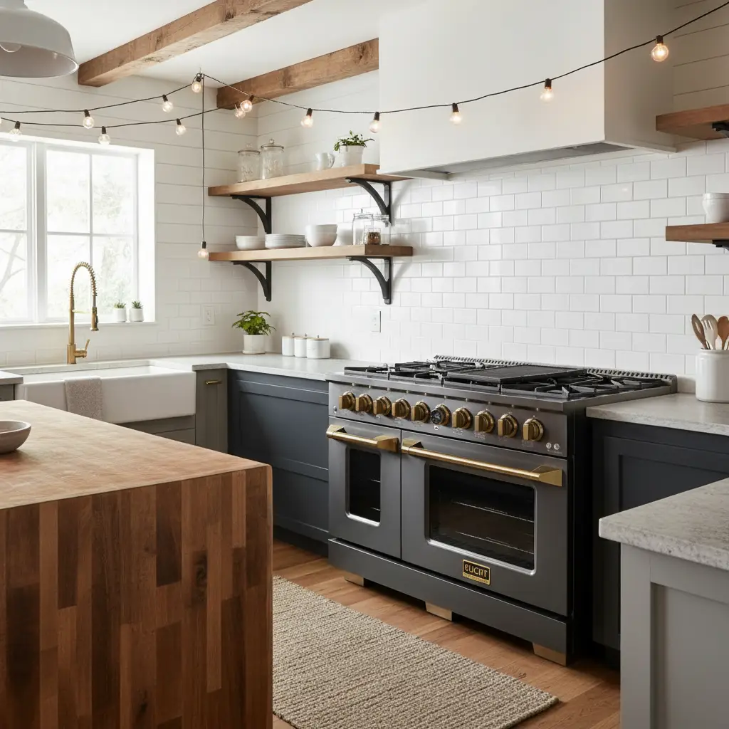 Kucht 48" Freestanding Dual Fuel Range Liquid Propane KXD48/LP by Farmhouse Kitchen and Bath