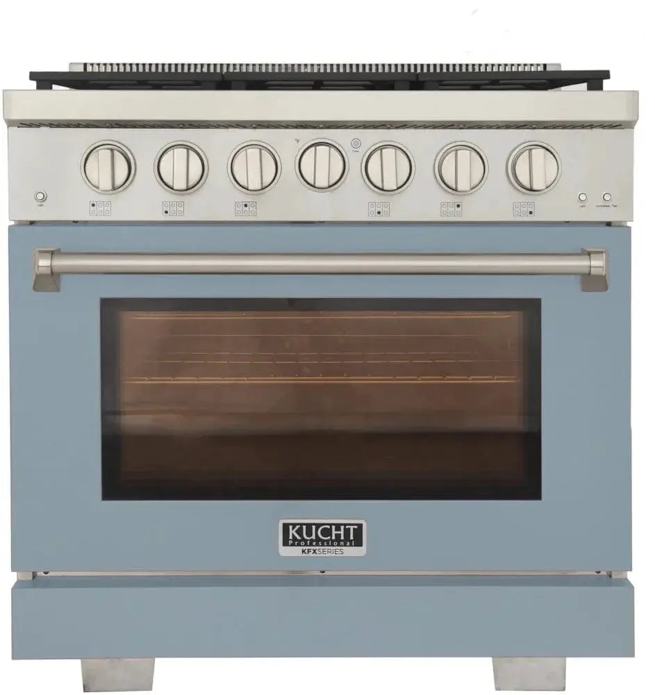 Kucht 36" Freestanding Professional Gas Range KFX3600X-LB by Farmhouse Kitchen and Bath