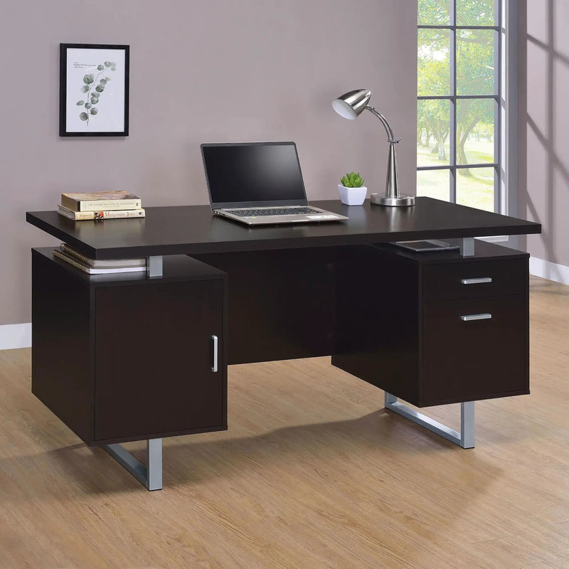 2 Drawer Floating Top Office Desk by HouseOfZazla