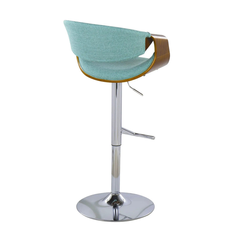 Curvo - Mid Century Modern Adjustable Barstool With Swivel With Straight T Footrest by Unique Piece Furniture