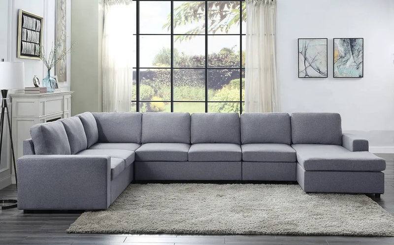 Tifton - 7 Seat Reversible Modular Sectional Sofa Chaise by Unique Piece Furniture