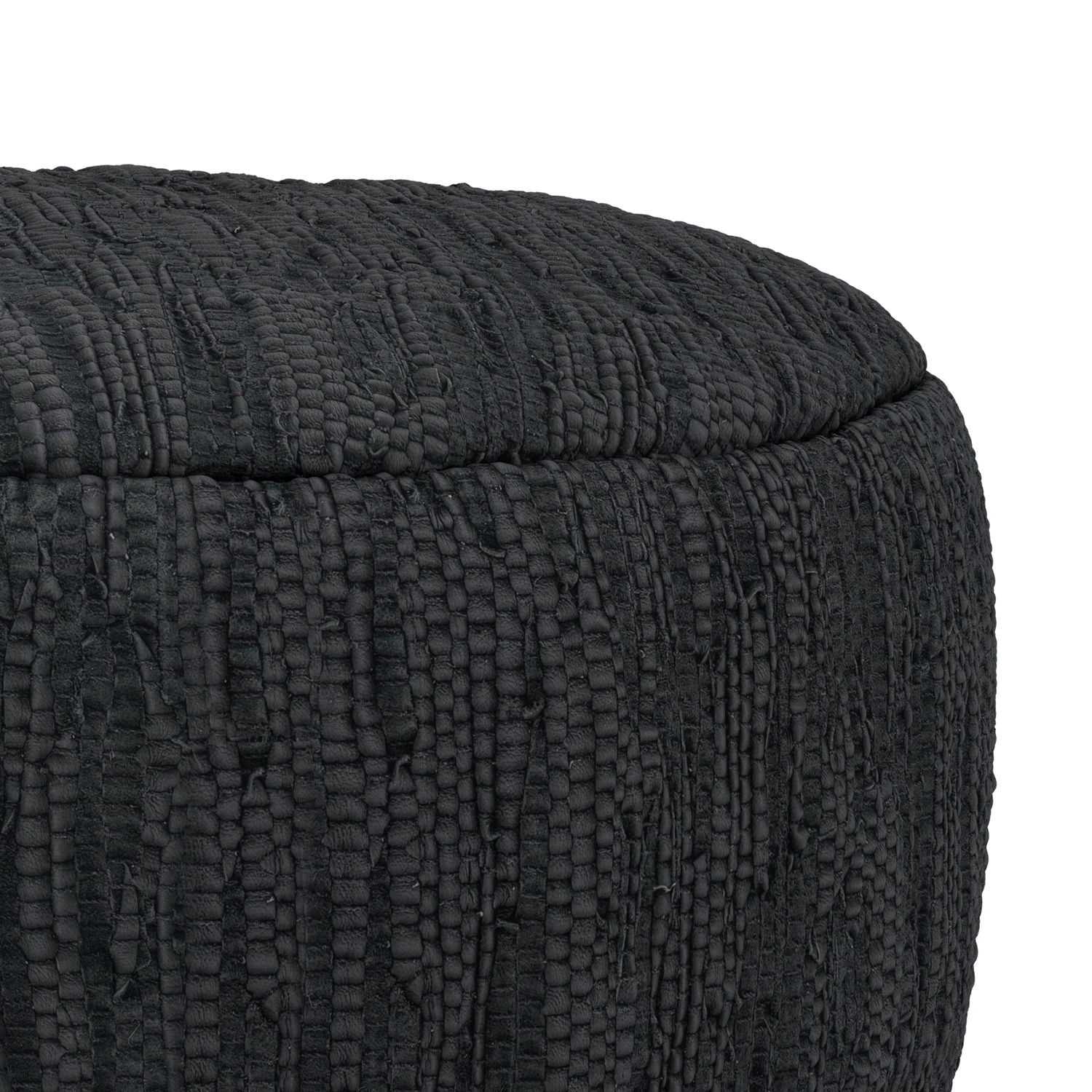 Fredrik - Round Pouf - Black by HouseOfZazla