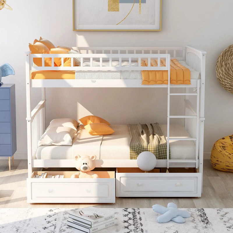 Bunk Bed With Drawers, Convertible Design by Unique Piece Furniture