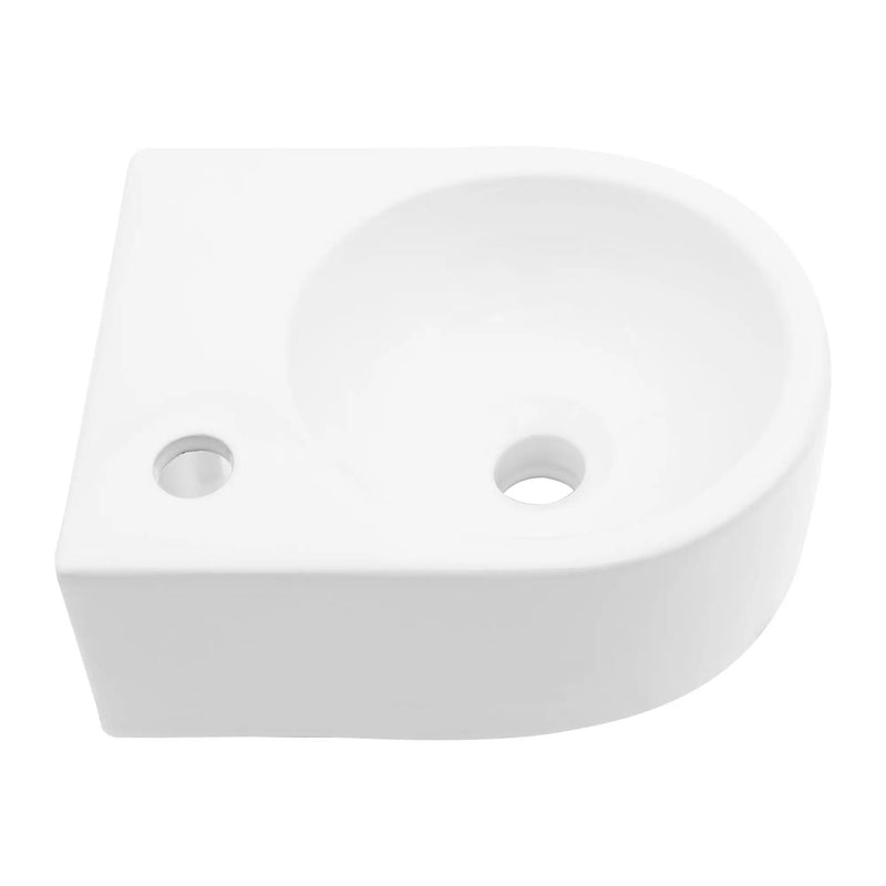 Modern Rectangle Wall Mount Bathroom Sink With Single Faucet Hole - White by HouseOfZazla