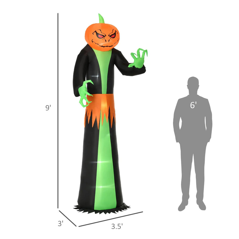 Halloween Inflatable Outdoor Decorations Pumpkin Head Ghost by HouseOfZazla