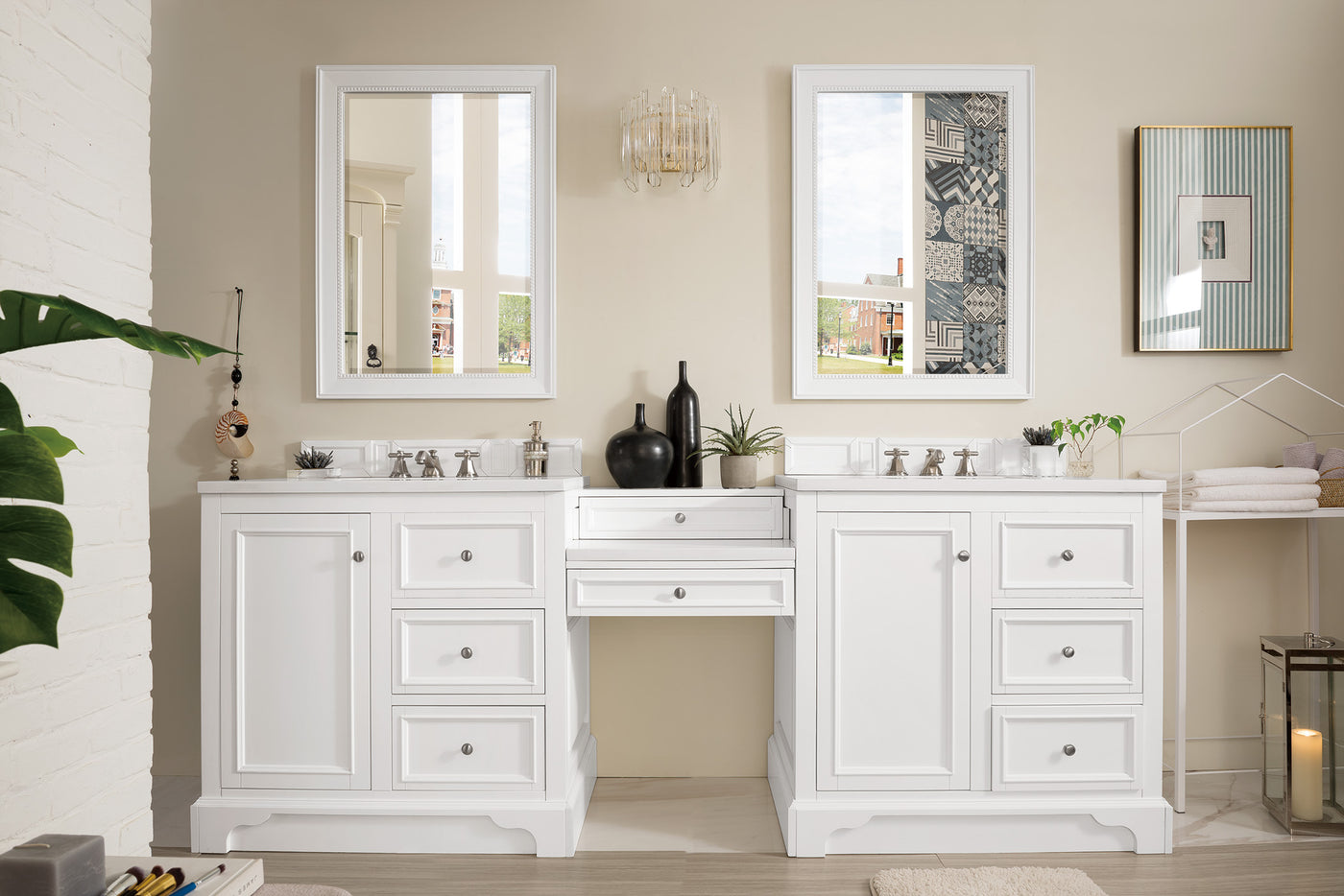 James Martin De Soto 94" Double Bathroom Vanity, Bright White, view 4