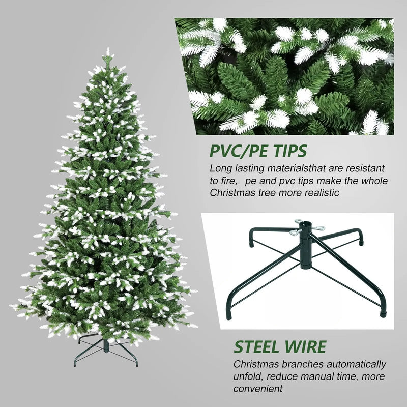 6FT Artificial Christmas Tree with White-Tipped PE & PVC by HouseOfZazla