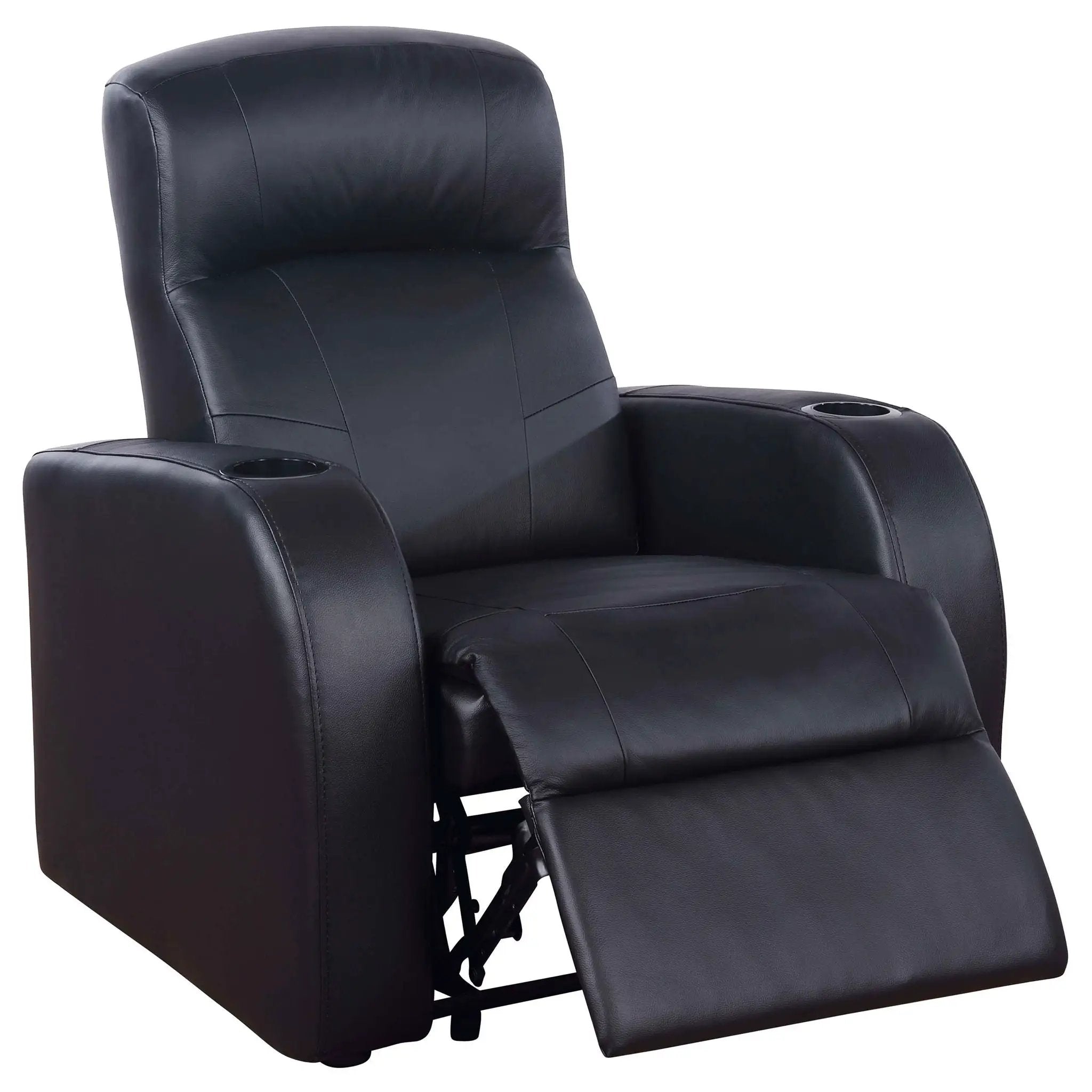 Cyrus Upholstered Track Arm Recliner Black by Unique Piece Furniture