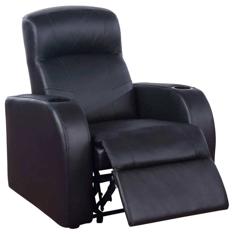 Cyrus Upholstered Track Arm Recliner Black by Unique Piece Furniture