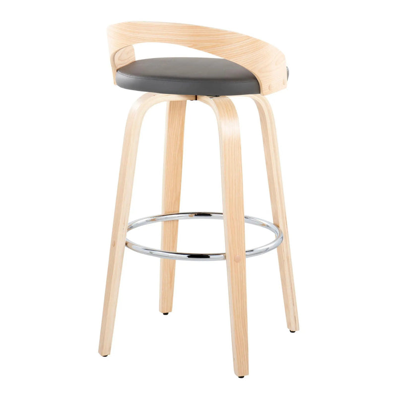 Grotto - Contemporary Fixed-Height Barstool With Swivel With Round Footrest (Set of 2) by Unique Piece Furniture