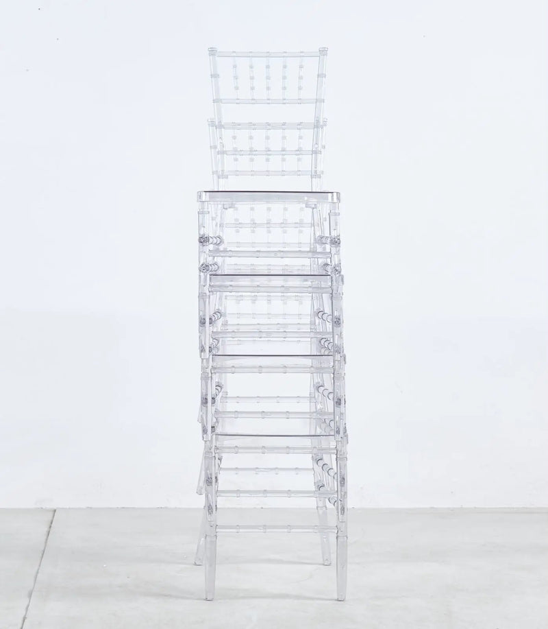 Welding Chair, Dining Chair, Plastic Seat (Set of 4) - Transparent by Unique Piece Furniture