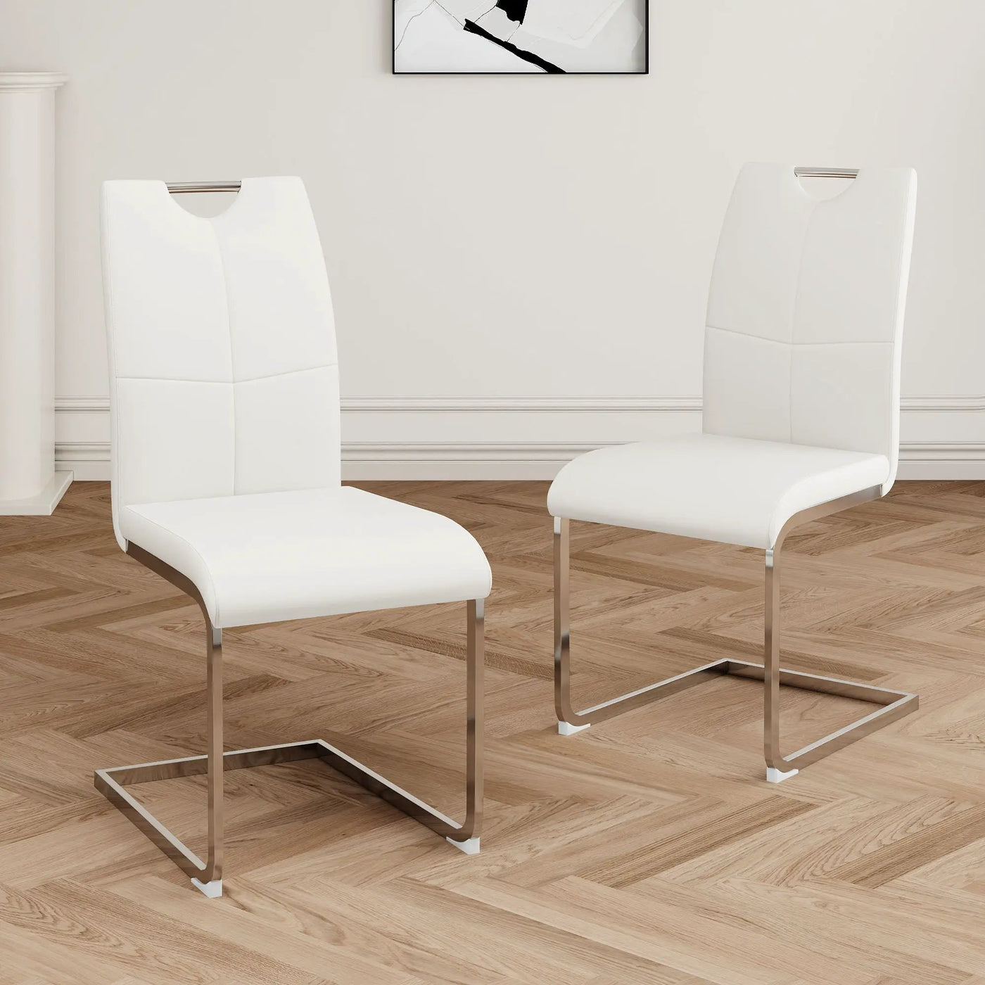 Modern Dining Chairs With Padded Seat And Metal Legs by HouseOfZazla