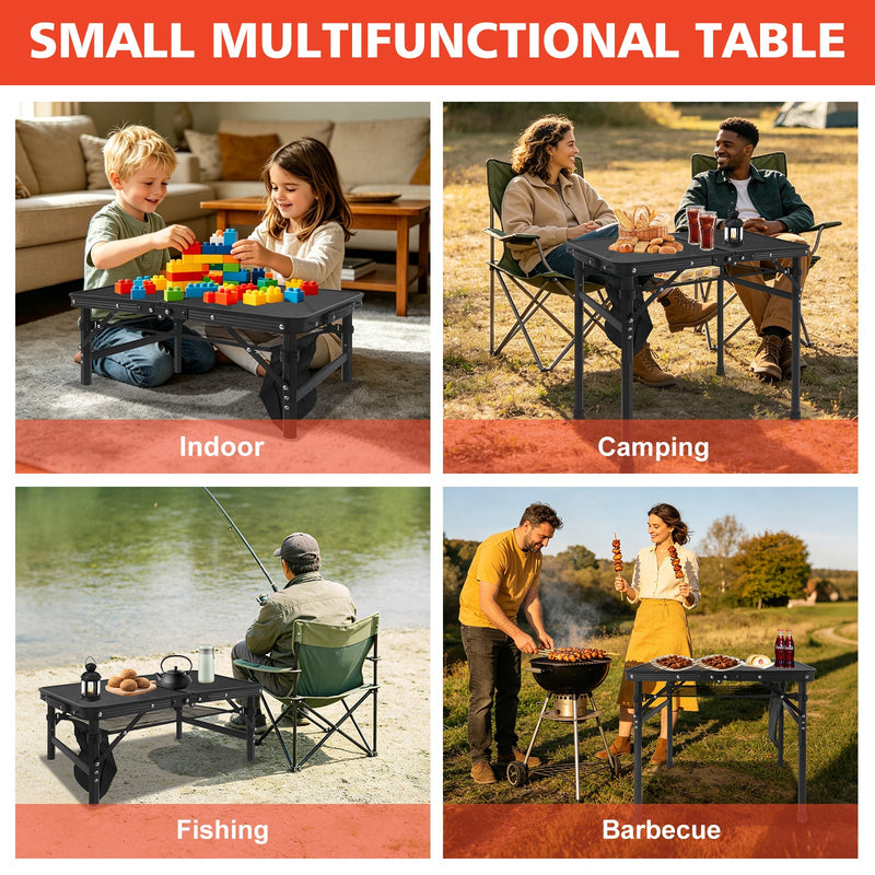 2FT Camping Table with Mesh Desktop, Lightweight & Portable by HouseOfZazla