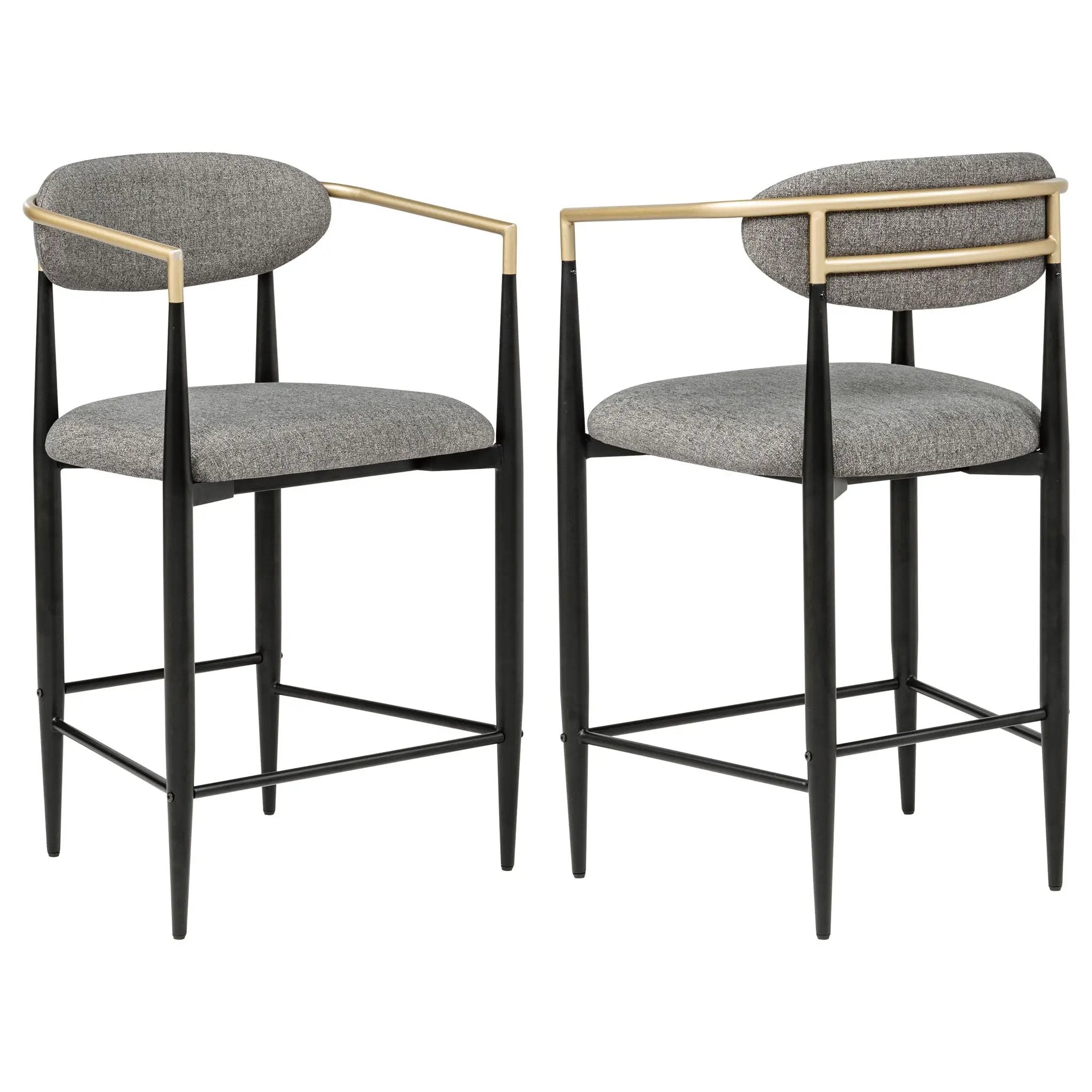 Tina Fabric Upholstered Counter Chair Dark Grey (Set of 2) by Unique Piece Furniture