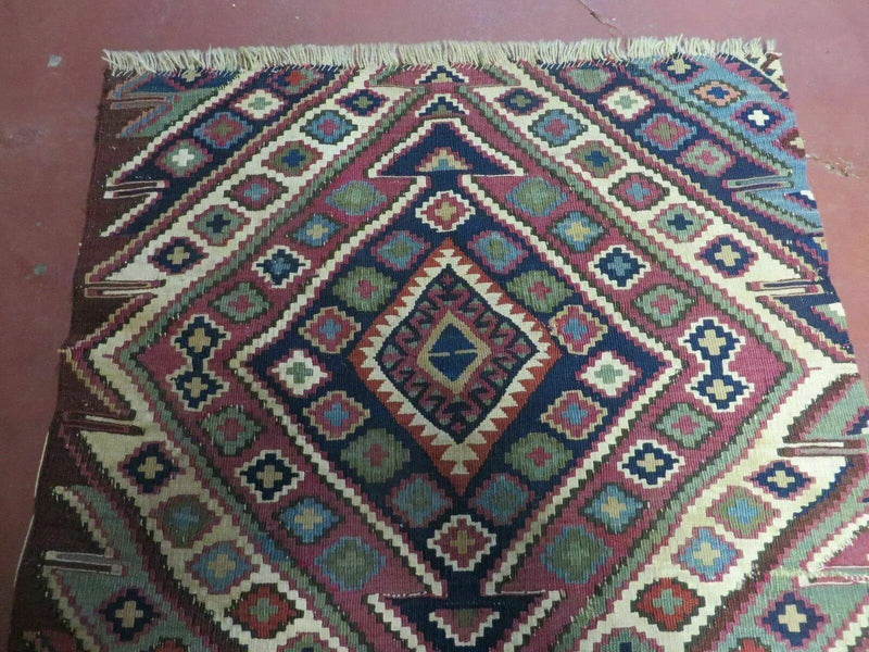 2' 1" X 4' 4" Antique Handmade Bagface Kilim Shirvan Caucasian Wool Rug Nice by Jewel Rugs