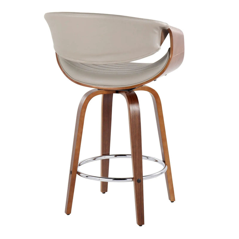 Symphony - Mid Century Modern Fixed Height Counter Stool & Swivel With Round Footrest (Set of 2) by HouseOfZazla