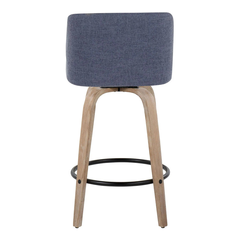 Toriano - Contemporary Fixed-Height Counter Stool & Swivel With Round Footrest (Set of 2) by Unique Piece Furniture