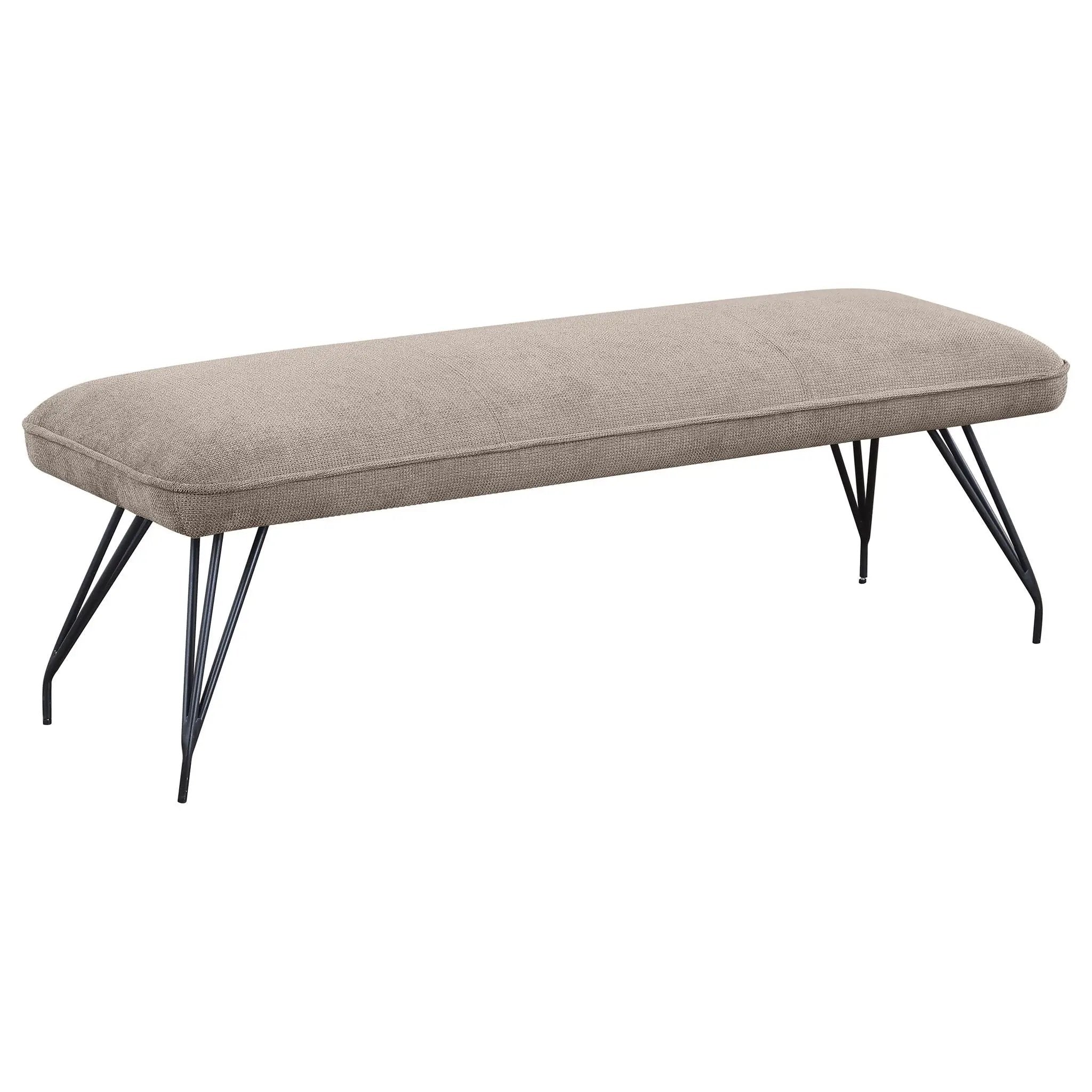 Dodson Fabric Upholstered Dining Bench Taupe by Unique Piece Furniture