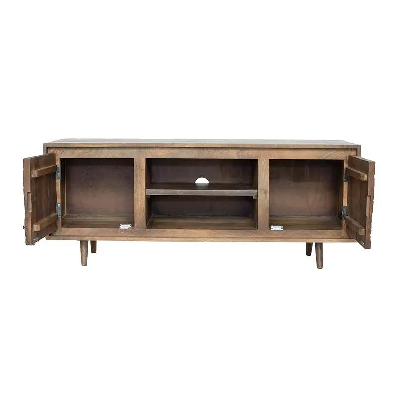 TV Cabinet With Recycle Wood 2 Door - Brown by Unique Piece Furniture