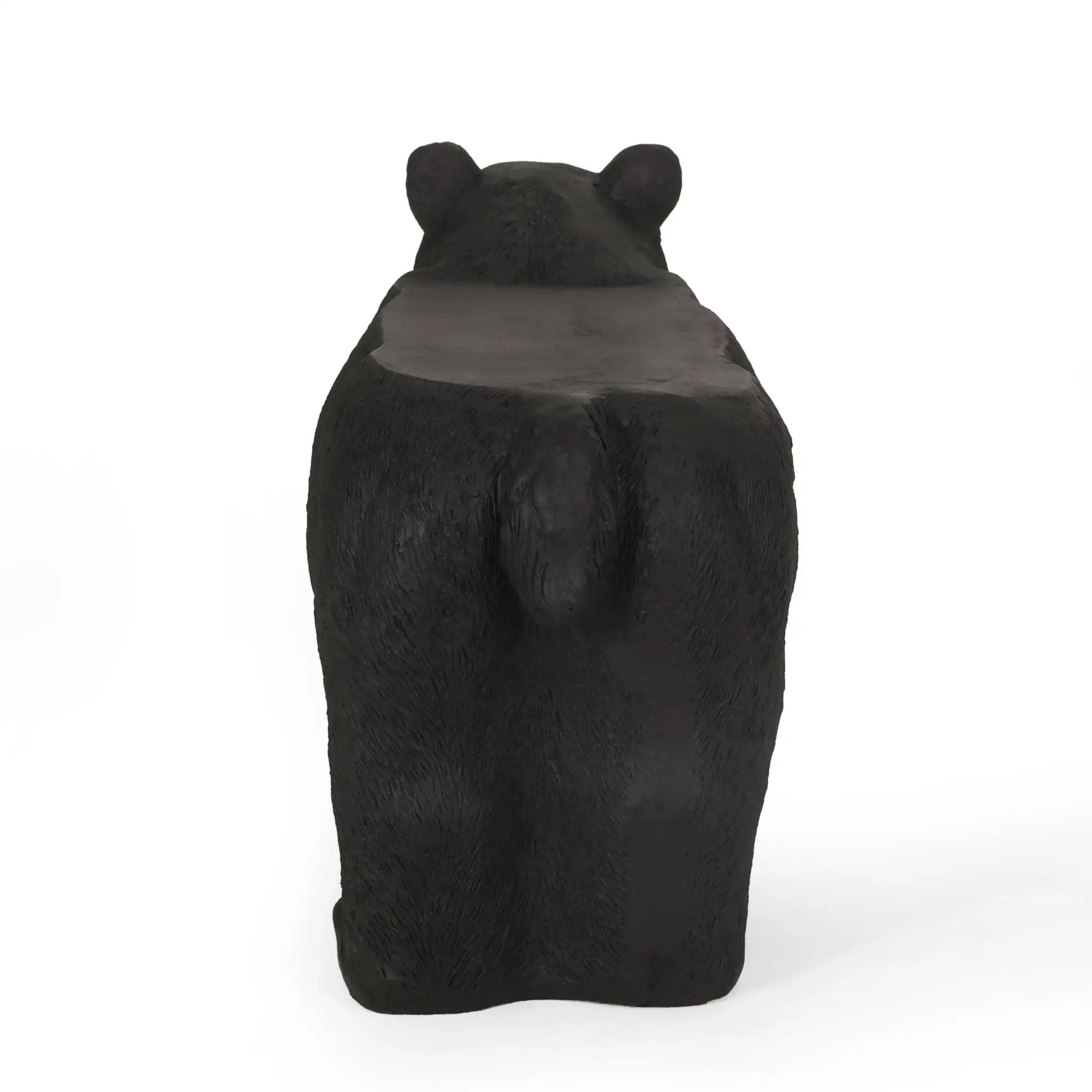 MGO Bear Bench, Concrete Outdoor Bench, Matte Black by HouseOfZazla
