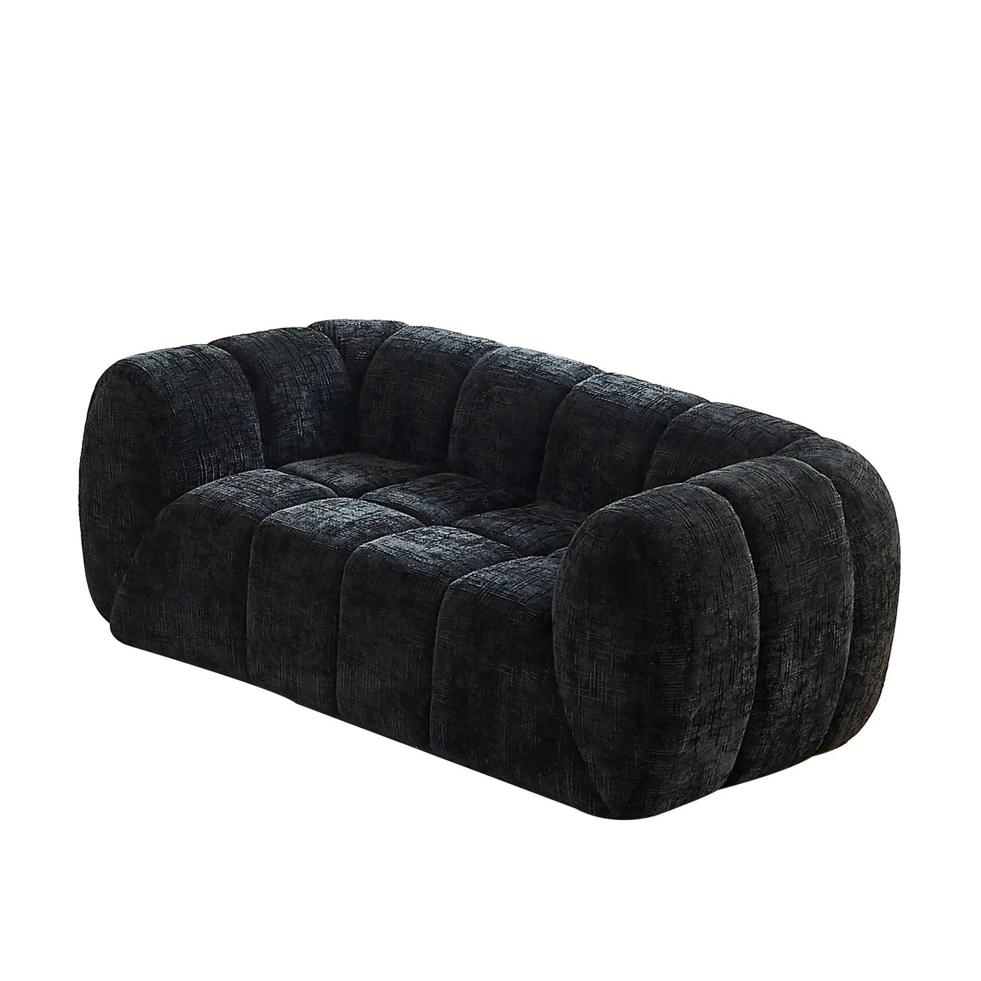 Quilted Cloud Sofa With Rounded Armrests And Piano Key Backrest Design by HouseOfZazla