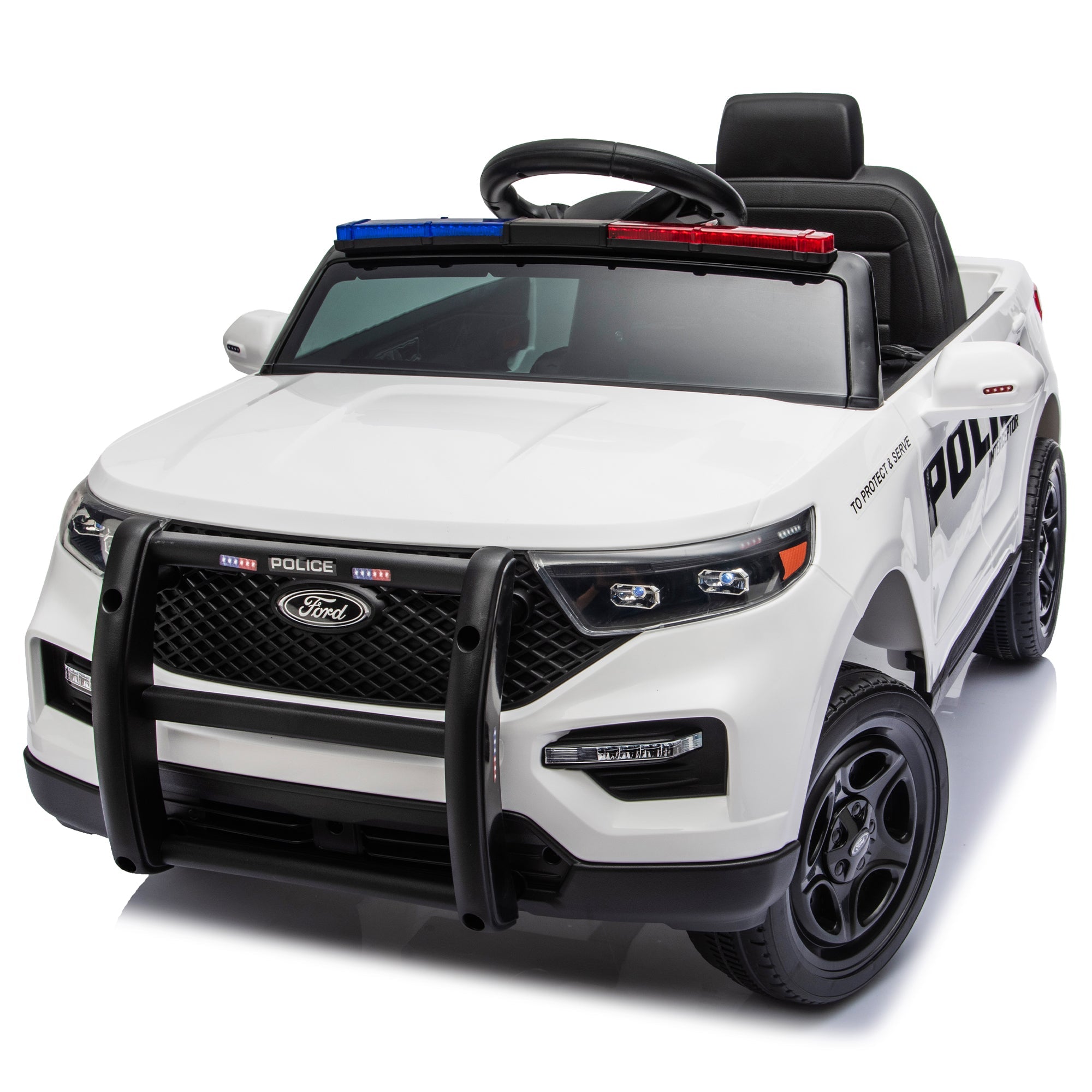 Licensed Ford Police 12V Ride-On Truck with Parental Remote Control by HouseOfZazla