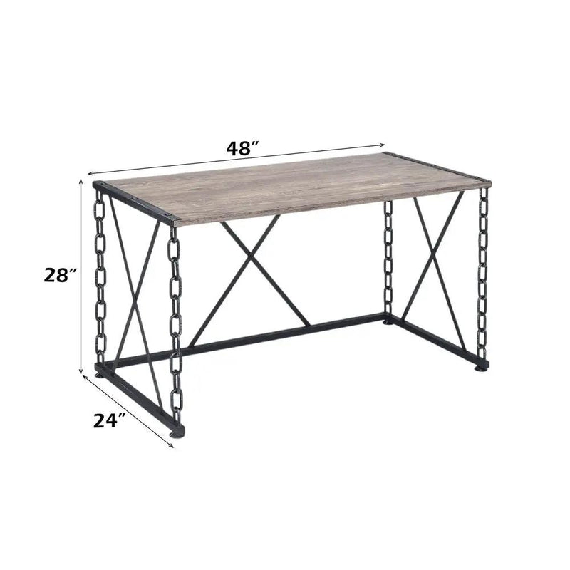 Jodie - Console Table (Same 92248) - Rustic Oak & Antique Black by Unique Piece Furniture
