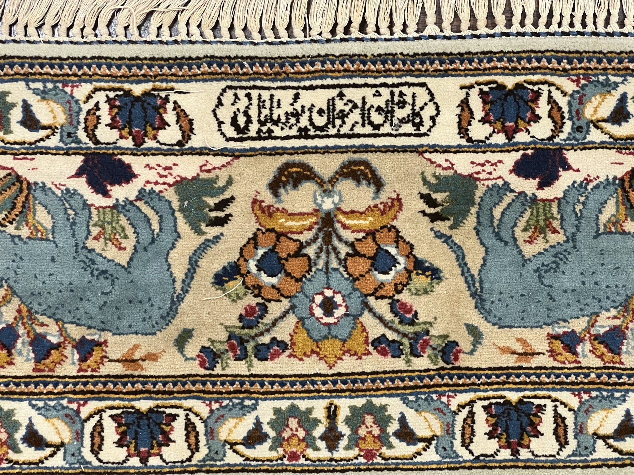 Persian Kashan Pictorial Rug 4.6 x 7, Hunting Scene, Signed by Masterweaver, Animal Pictorials, Rare, Handmade, Wool, Vintage, Very Fine by Jewel Rugs