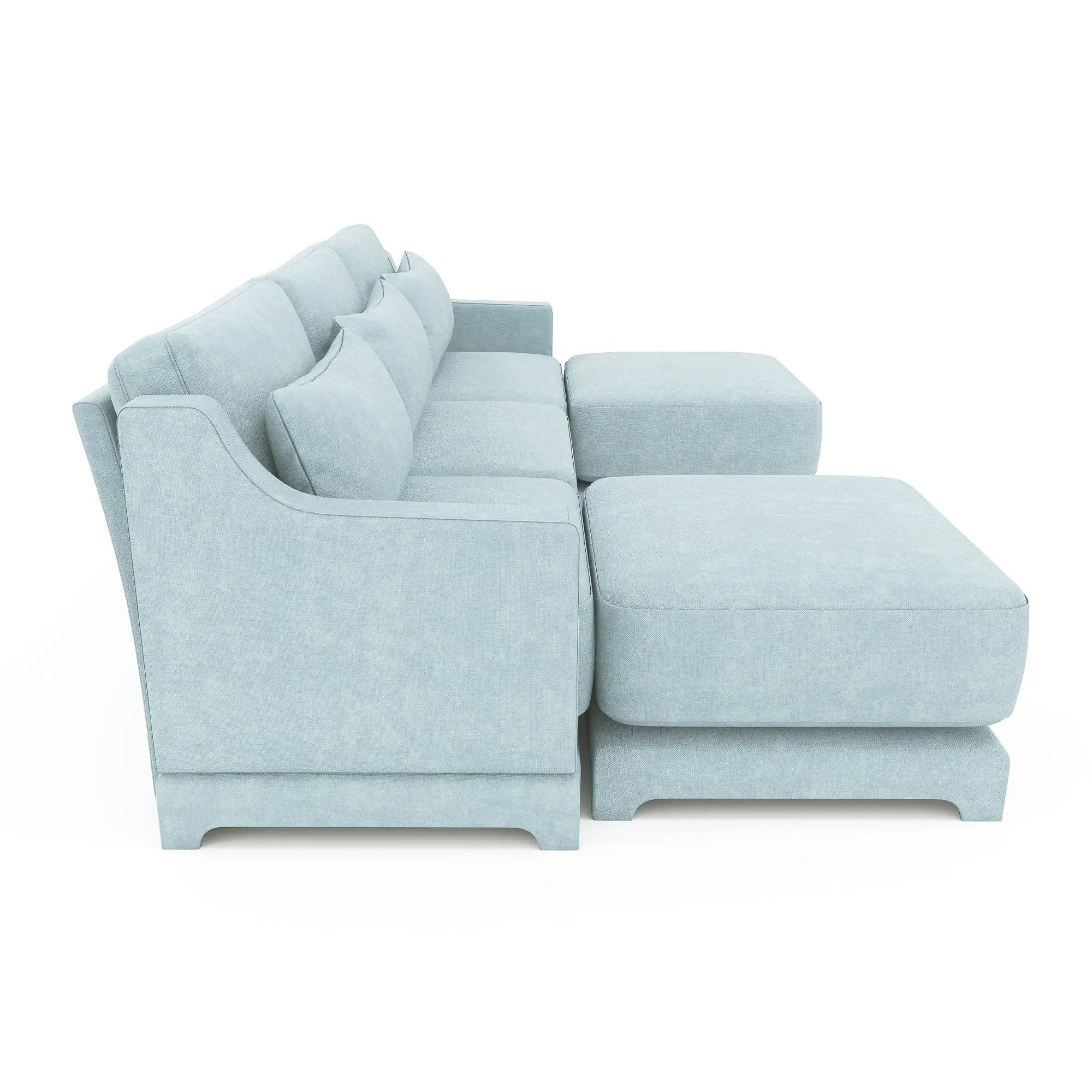 Stylish Sofa With Ottoman And Lumbar Pillows, Ergonomic Design by HouseOfZazla
