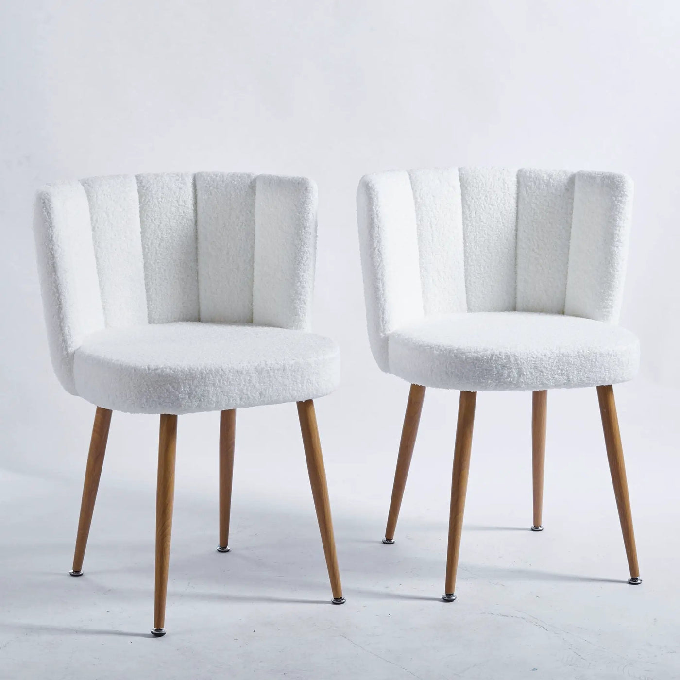 Modern Dining Chair (Set of 2) With Iron Tube Wood Color Legs, Shorthair Cushions And Comfortable Backrest, Suitable For Dining Room, Living Room, Cafe, Simple Structure by Unique Piece Furniture