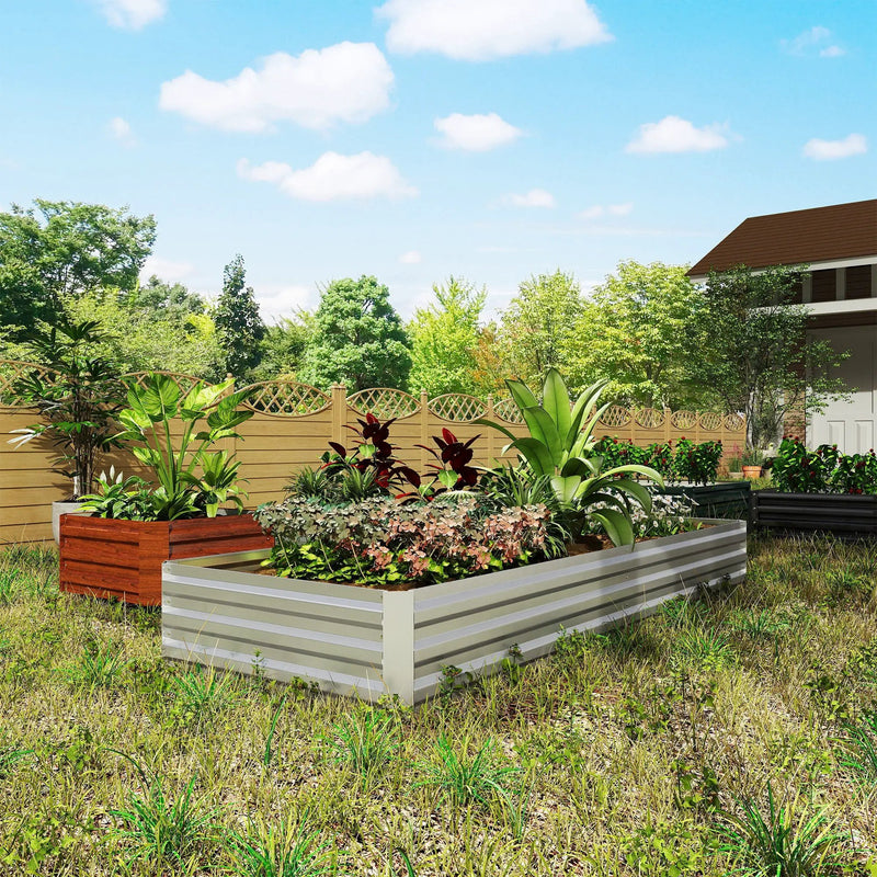 Outsunny 95" x 36" Galvanized Raised Garden Bed by HouseOfZazla