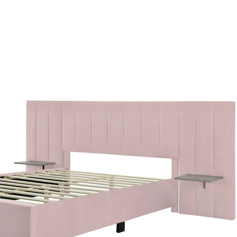 Upholstered Platform Bed With Big Headboard by HouseOfZazla