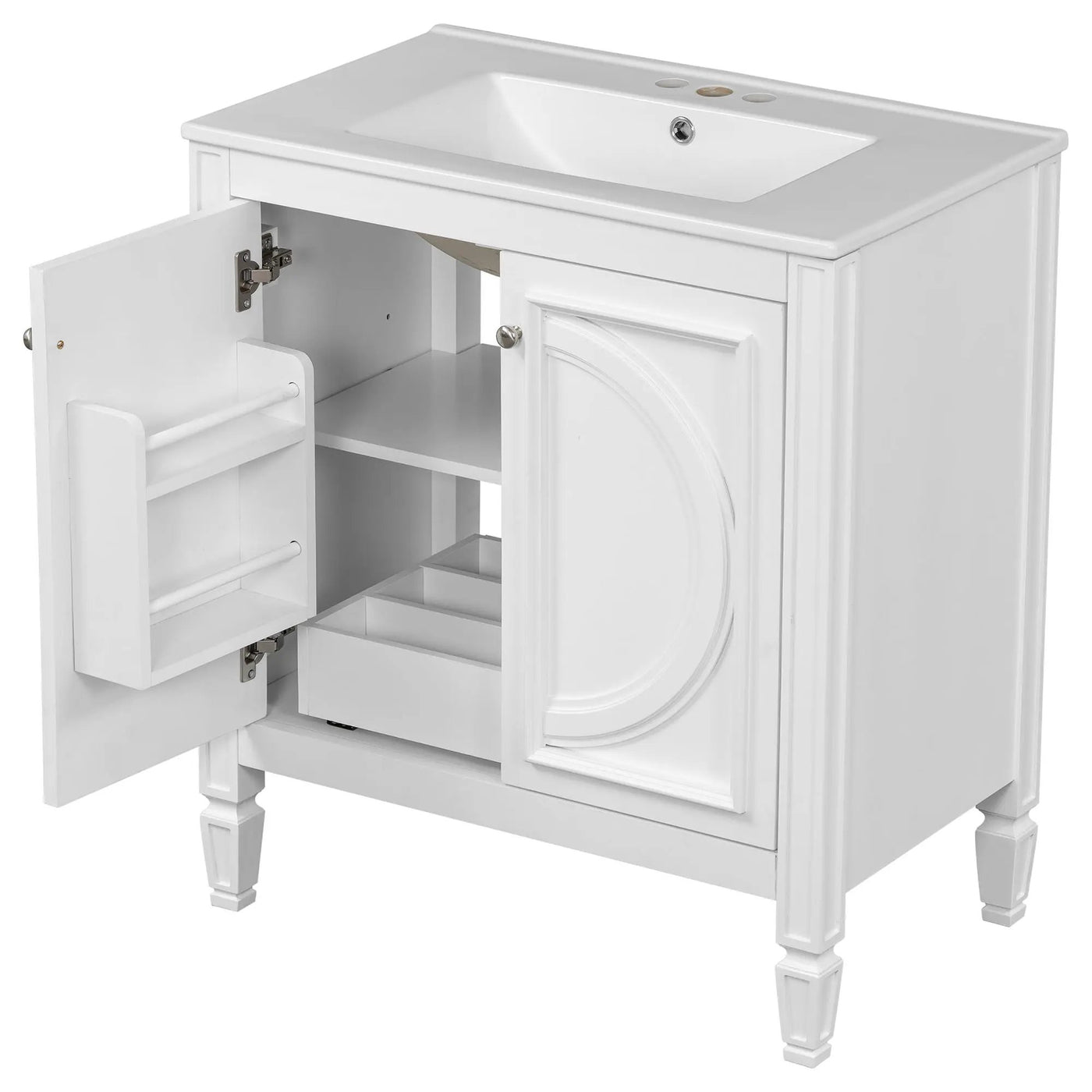 Double Sink Bathroom Vanity Set with Wall Mount Mirror Cabinet by HouseOfZazla