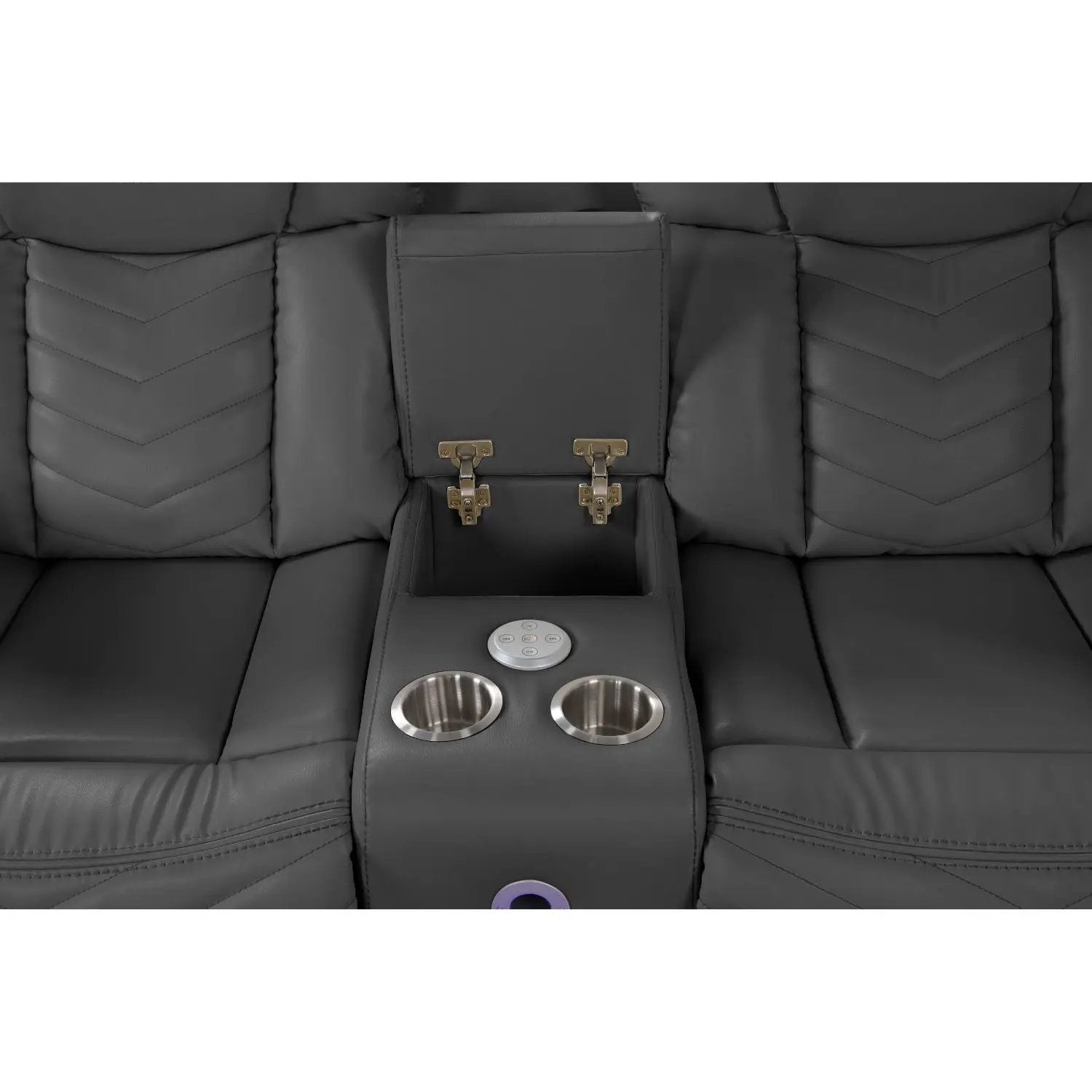 Challenger - Recliner Sectional Sofa, Built In USB, C Ports & Bluetooth by HouseOfZazla