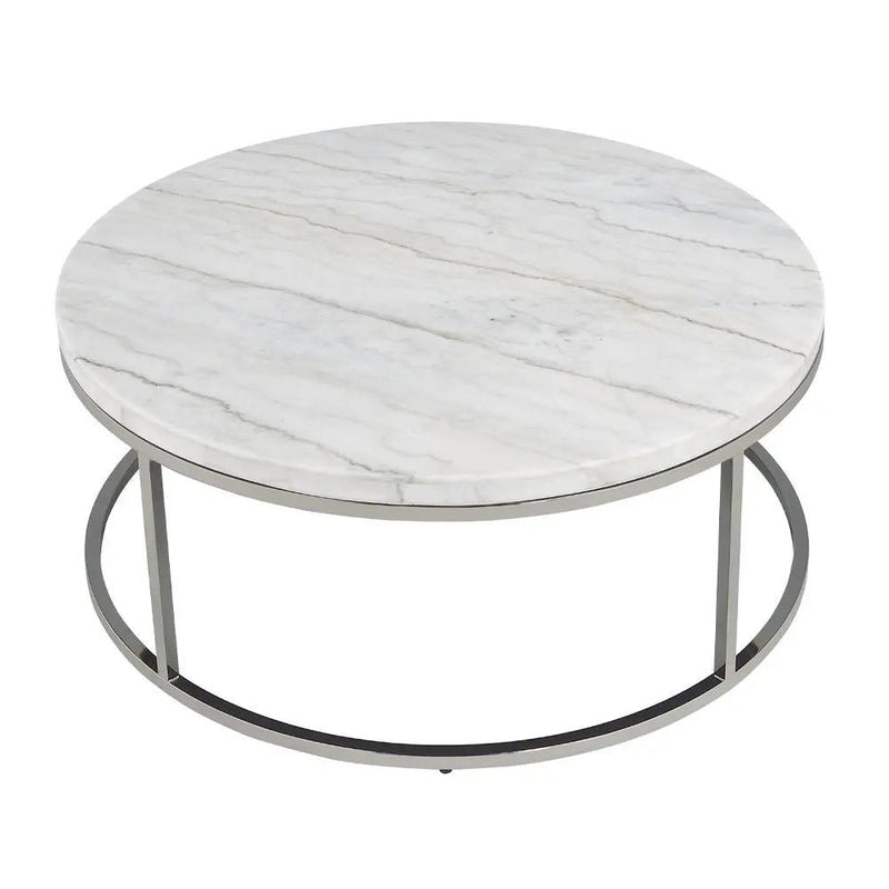 Zaidee - Coffee Table With Marble - Marble Top & Nickel by Unique Piece Furniture