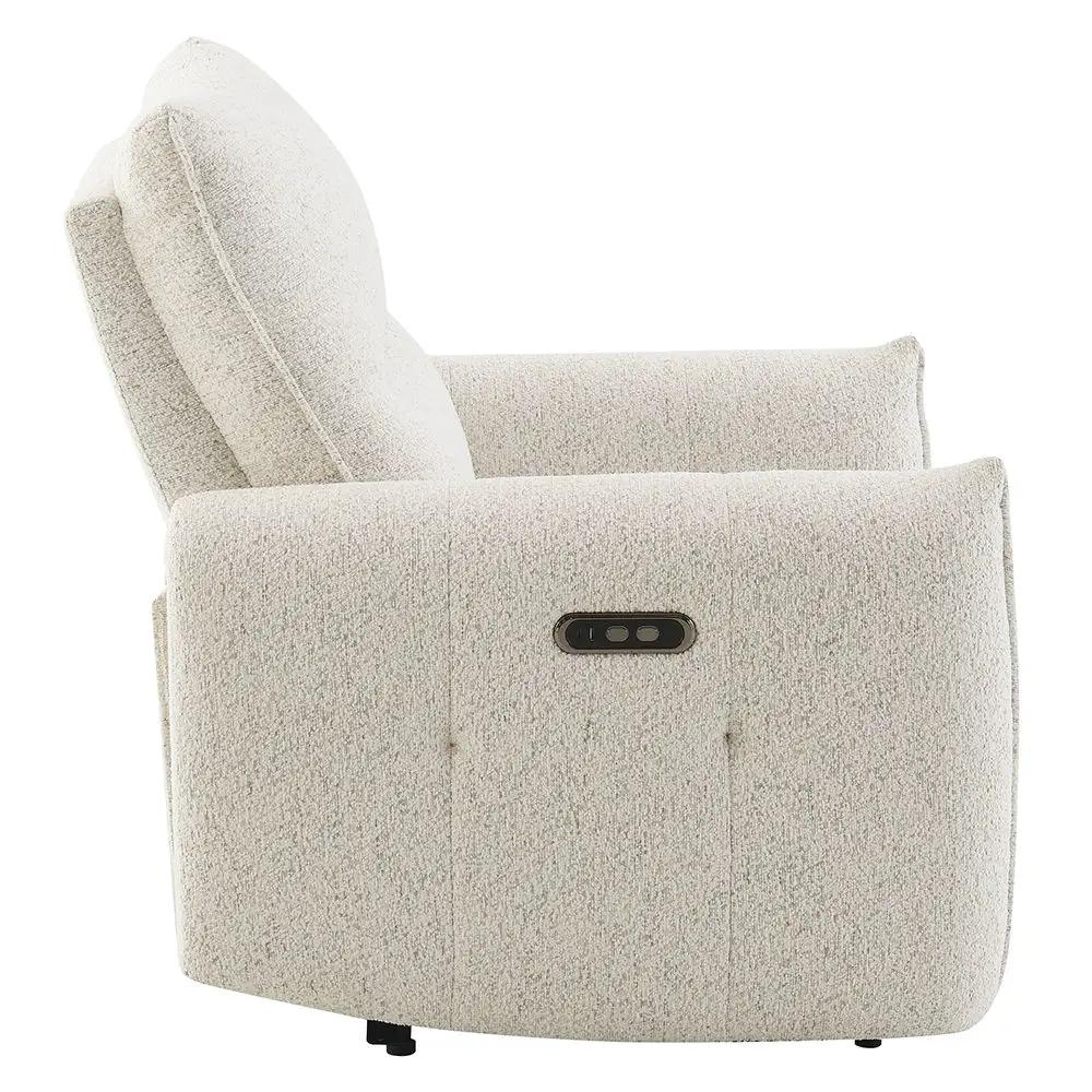 Lalisa - Power Motion Recliner With USB Port - Cream Chenille by Unique Piece Furniture